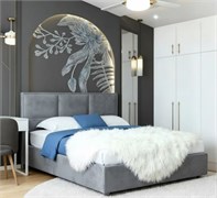 Кровать Аура+ПМ 140х200 Велюр Balance 996 Серый 1716001883