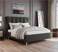 Кровать Кейли Нью без основания 90х200 Микровелюр Sky Velvet 16 Тёмно Серый 1716001720
