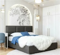 Кровать Аура+ПМ 160х200 Микровелюр Sky Velvet 38 Графит 1716001937