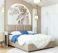 Кровать Аура+ПМ 160х200 Микровелюр Sky Velvet 03 Светло Бежевый 1716001946
