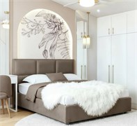 Кровать Аура+ПМ 180х200 Микровелюр Sky Velvet 02 Коричневый 1716001996