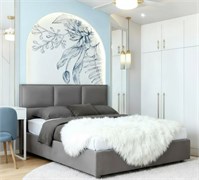 Кровать Аура+ПМ 200х200 Микровелюр Sky Velvet 08 Светло Серый 1716002039