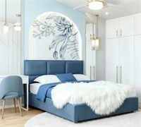 Кровать Аура+ПМ 200х200 Велюр Velutto 47 Голубой 1716002049