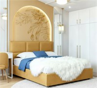Кровать Аура+ПМ 180х200 Микровелюр Sky Velvet 30 Жёлтый 1716002004