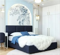 Кровать Аура+ПМ 200х200 Микровелюр Sky Velvet 40 Тёмно Синий 1716002029