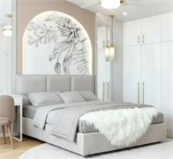 Кровать Аура без основания 200х200 Микрофибра Casanova Grey 1716002107