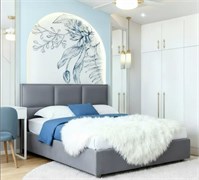 Кровать Аура без основания 200х200 Микровелюр Sky Velvet 18 Серый 1716002096