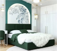 Кровать Аура без основания 180х200 Микровелюр Sky Velvet 42 Тёмно Зелёный 1716002123