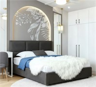 Кровать Аура без основания 180х200 Велюр Dumont 26 Тёмно Серый 1716002150