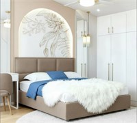 Кровать Аура без основания 180х200 Микровелюр Sky Velvet 17 Бежевый 1716002130