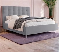 Кровать Кейли Нью без основания 180х200 Микровелюр Sky Velvet 18 Серый 1716001625