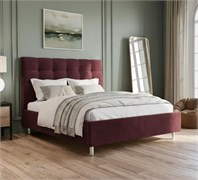 Кровать Кейли Нью+ПМ 140х200 Микровелюр Sky Velvet 32 Бордо 1716001531
