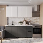 Кухня София 1,8 м графит нубук F24/эмаль белая F26 7232
