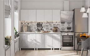 Кухонный гарнитур "КГ 1" (2,0м) Белый/Белый/Цемент светлый/Антарес кухонный гарнитур "кг 1" (2,0м) белый/белый/цемент светлый/антарес