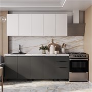 Кухня София 2,0 м графит нубук F24/эмаль белая F26 7235